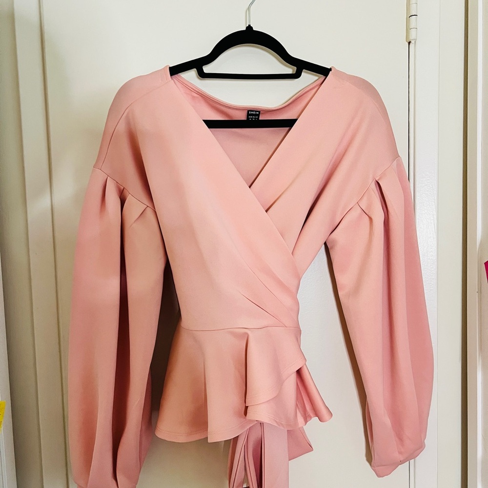 Elegant Pink Wrap Top
